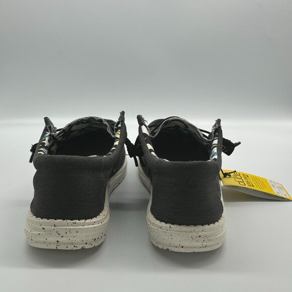 HEY DUDE Men Wally Stretch Black Size 9 lace up loafers men - Picture 9 of 16